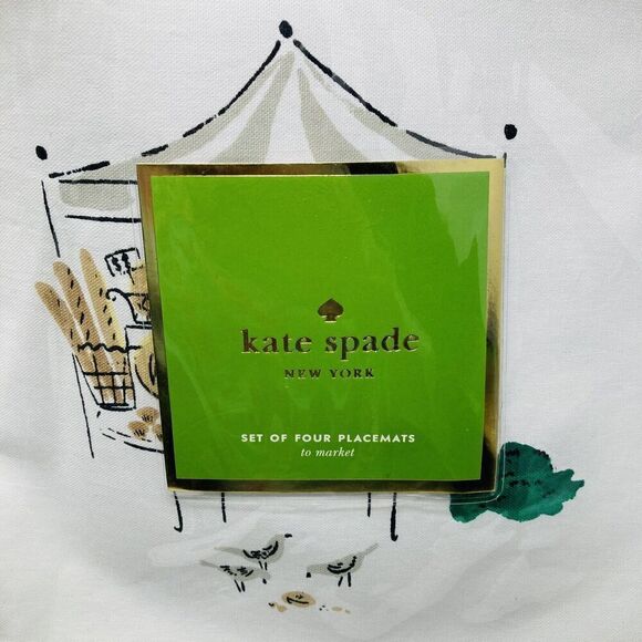 KATE SPADE‎ new york Placemats - To Market 13x19” Lot of 4 NWT - Picture 7 of 7